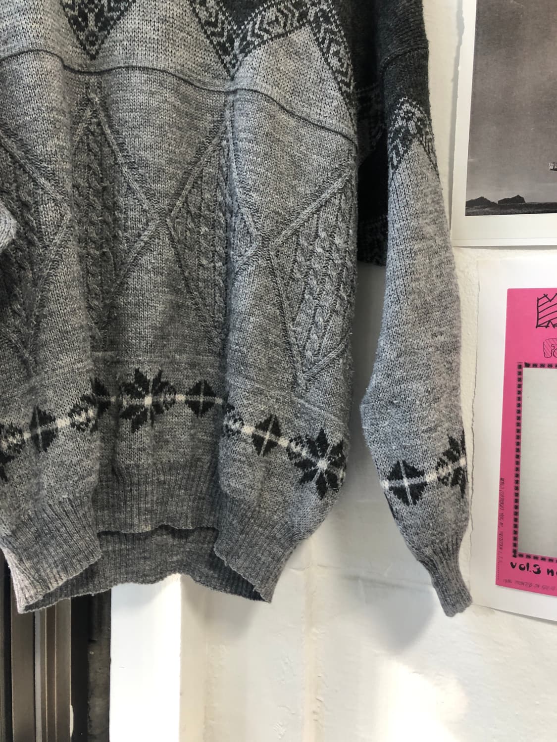 빈티지 90's 그레이 투톤 니트 스웨터 상품이미지7