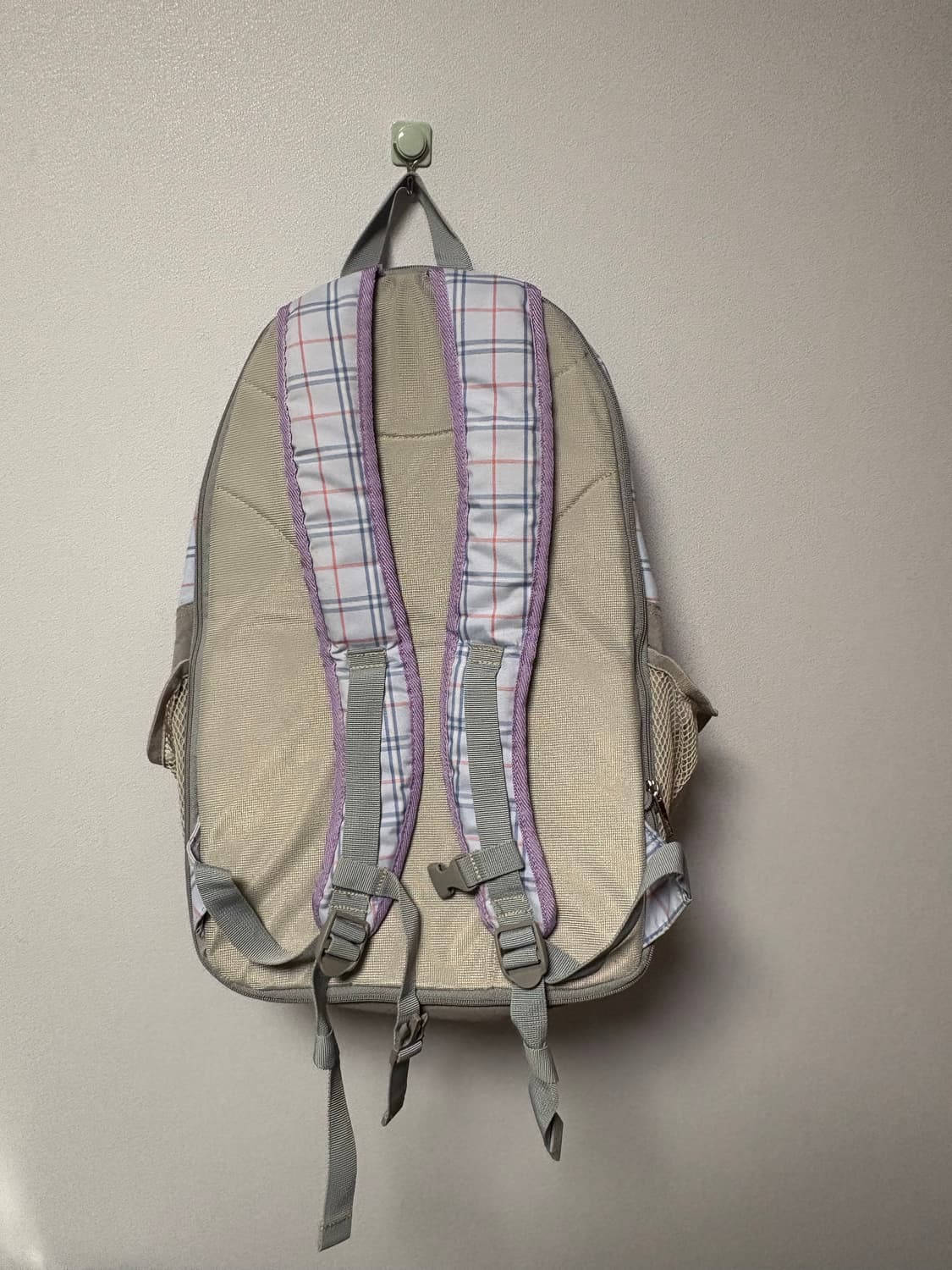 benetton 베네통 일본 빈티지 체크 백팩 가방 모리걸 y2k 블루 상품이미지8