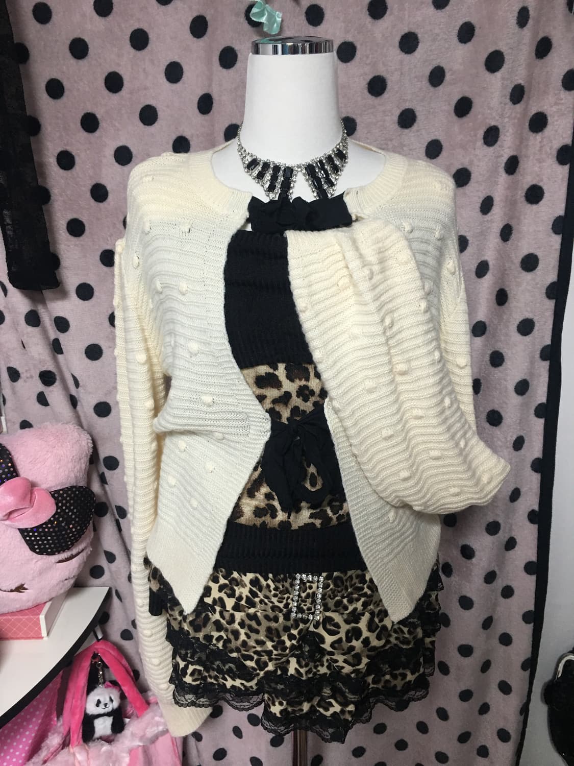 히메갸루 로걀 아이보리 니트 가디건 상품이미지1