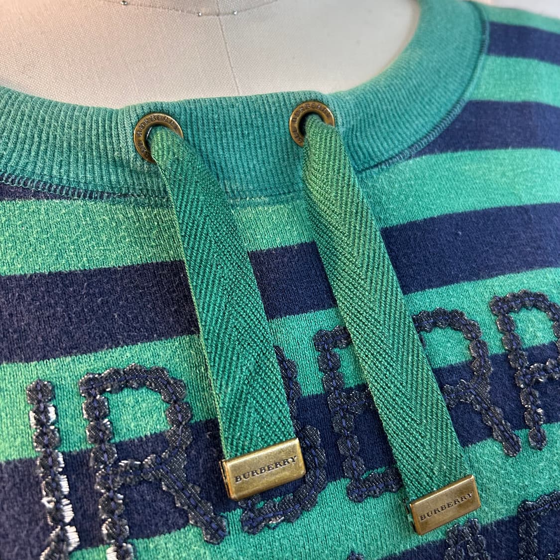 Burberry Green Stripe Long T-shirts 상품이미지5