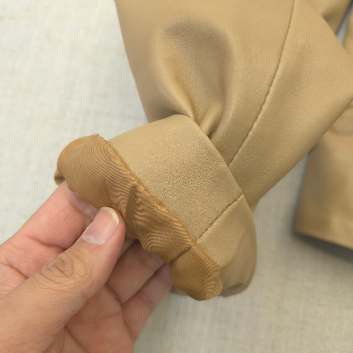 마시모두띠 베이지 가죽 라이더 자켓 상품이미지8