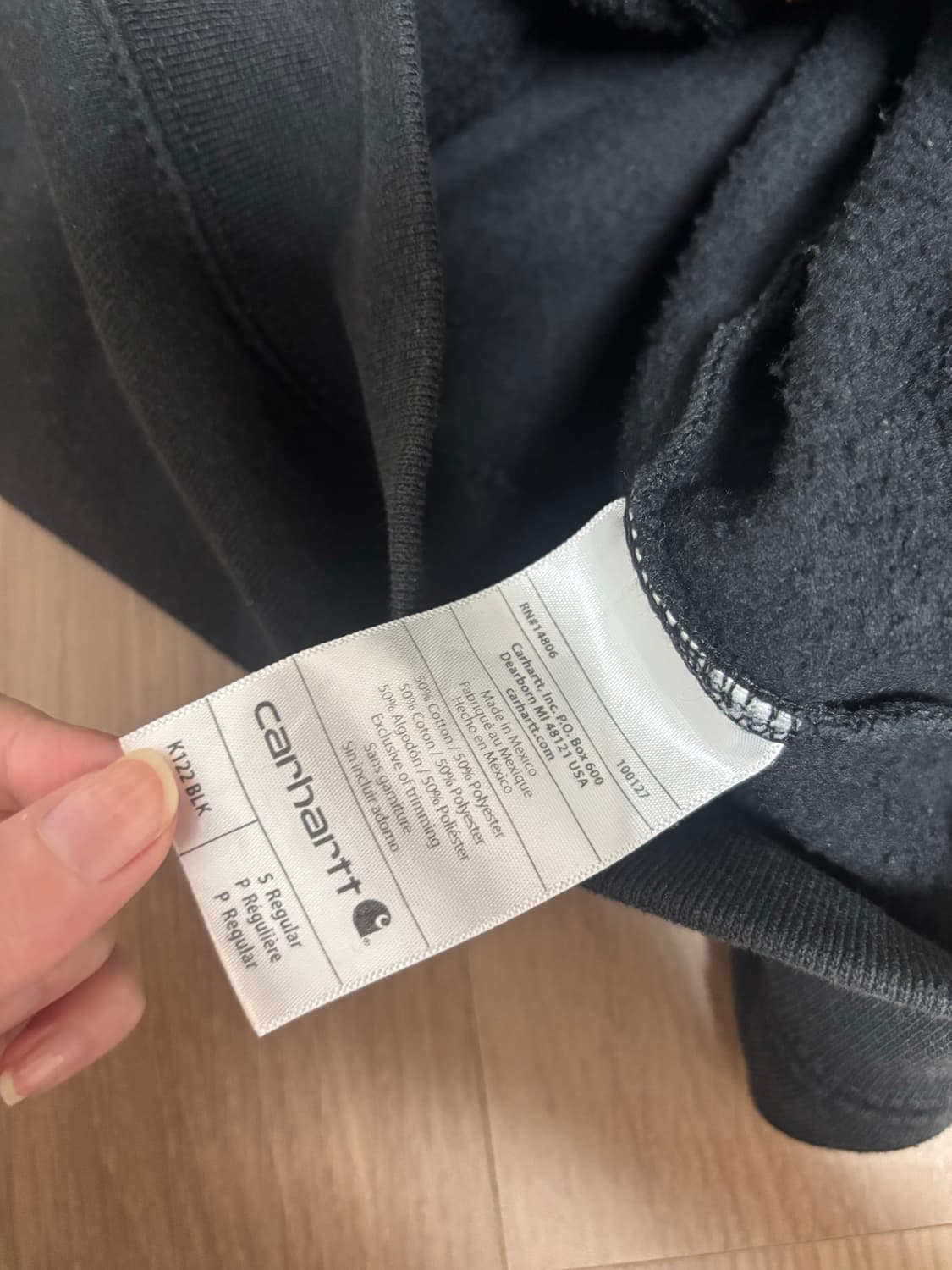 칼하트 빈티지 미드웨이트 블랙 스웨트셔츠 후드집업 후집 상품이미지4