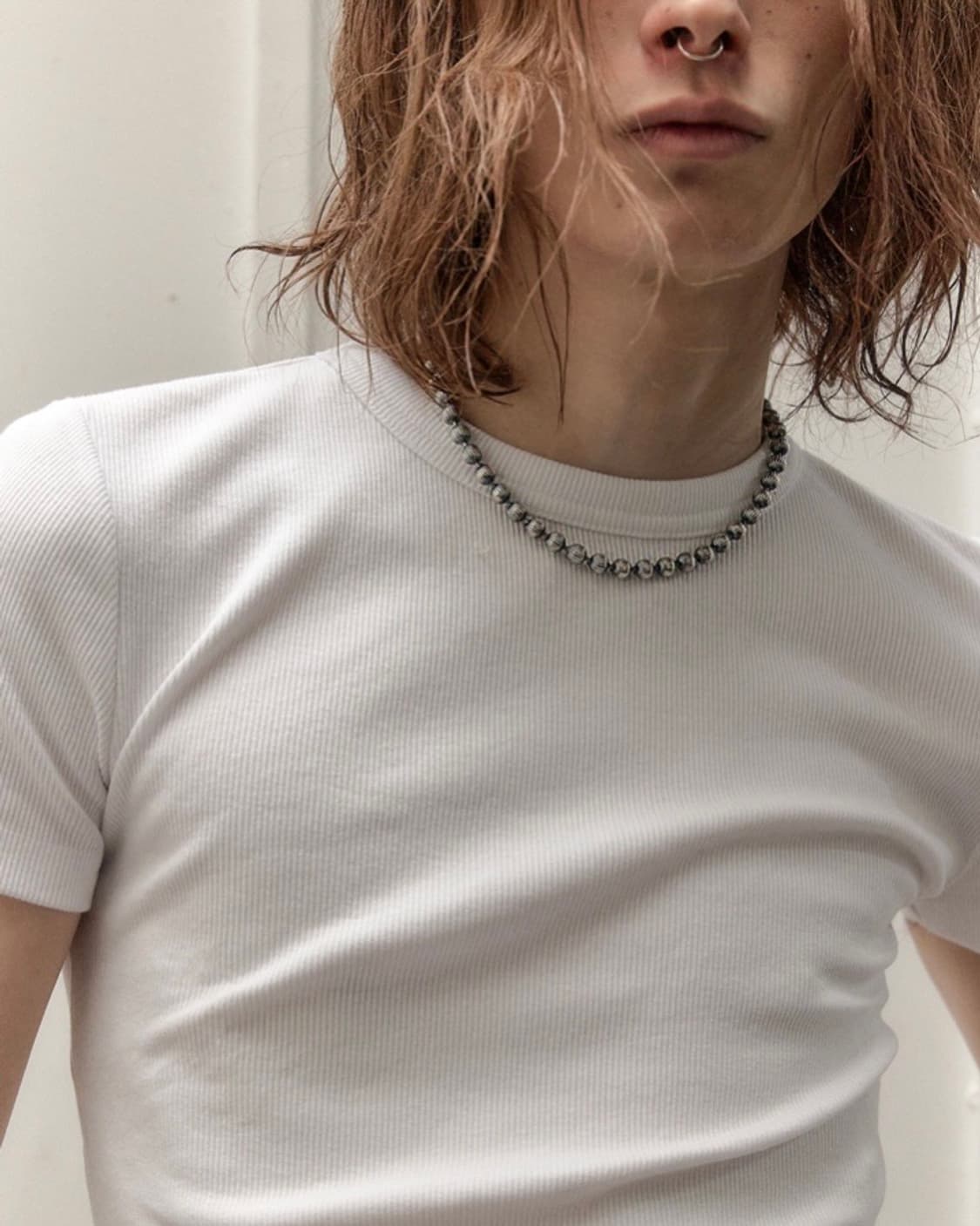 힙노타이즈 stripes big ball chain necklace M 상품이미지3