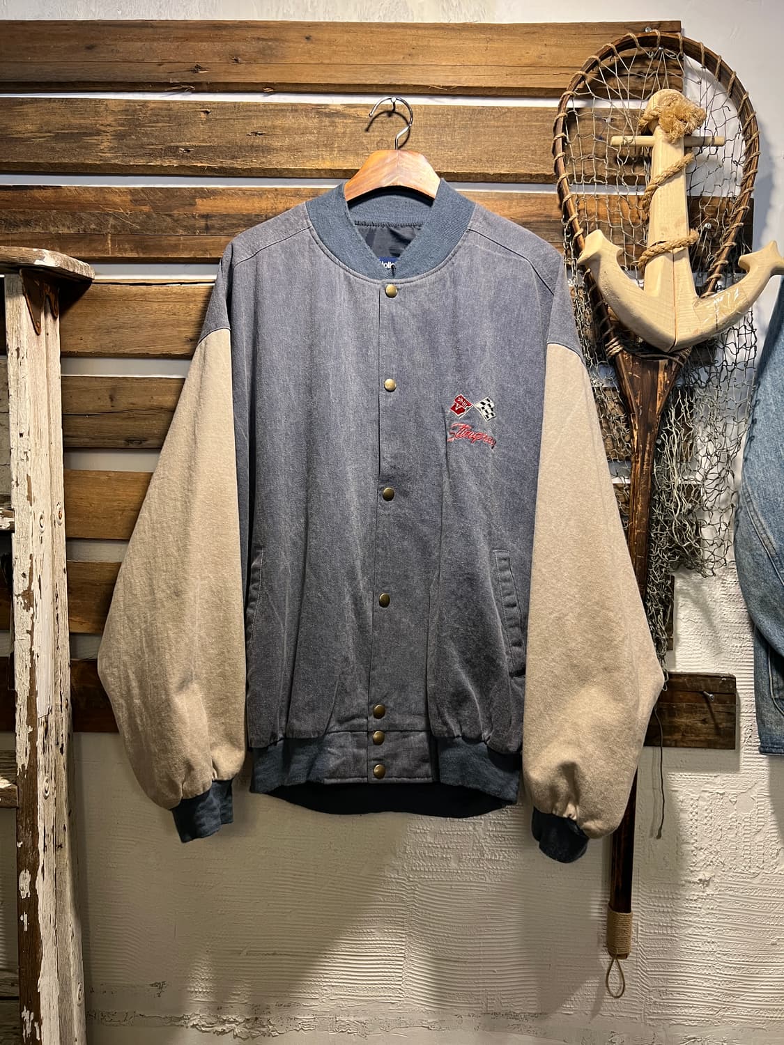 [L]90's USA Made Stingray 레이싱 데님 바시티 자켓 상품이미지6