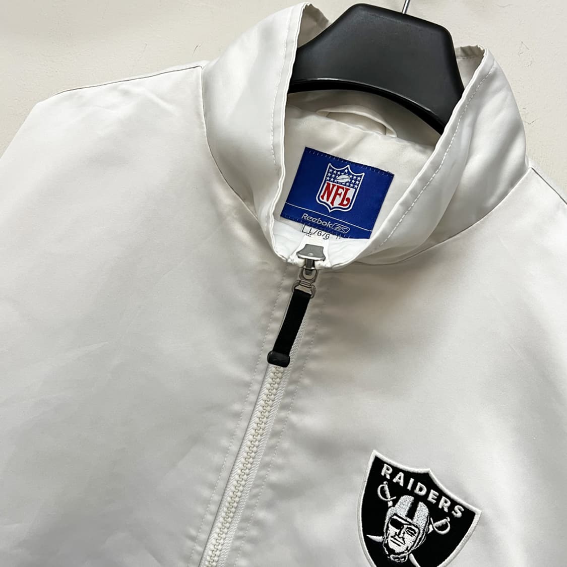 90s 리복 x NFL 오클랜드 레이더스 집업 자켓 해외 L 상품이미지4