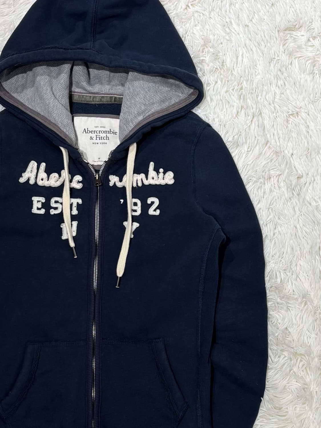 아베크롬비 빅로고 네이비 후드집업 상품이미지5