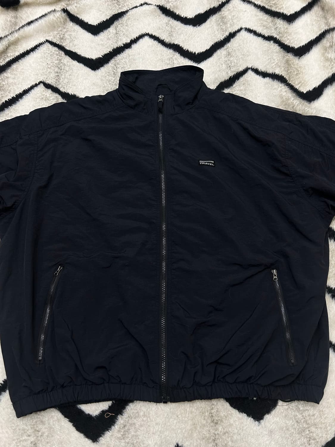 [S]트래블 오버핏 크런치 나일론 바람막이/블랙 상품이미지3