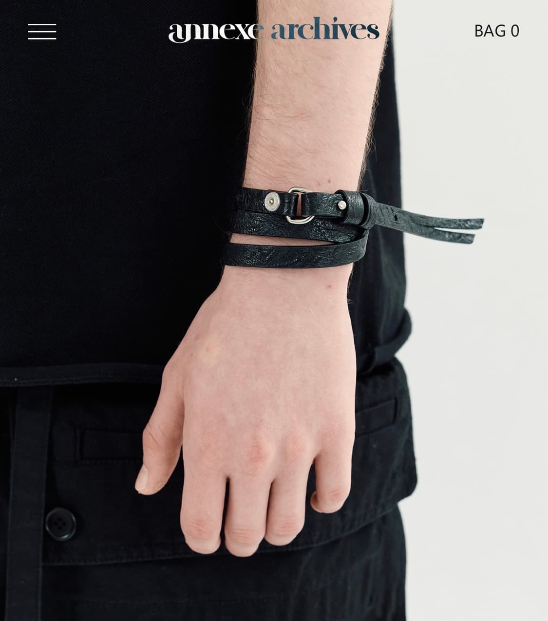 VEIN LOOP BRACELET BLACK 상품이미지1