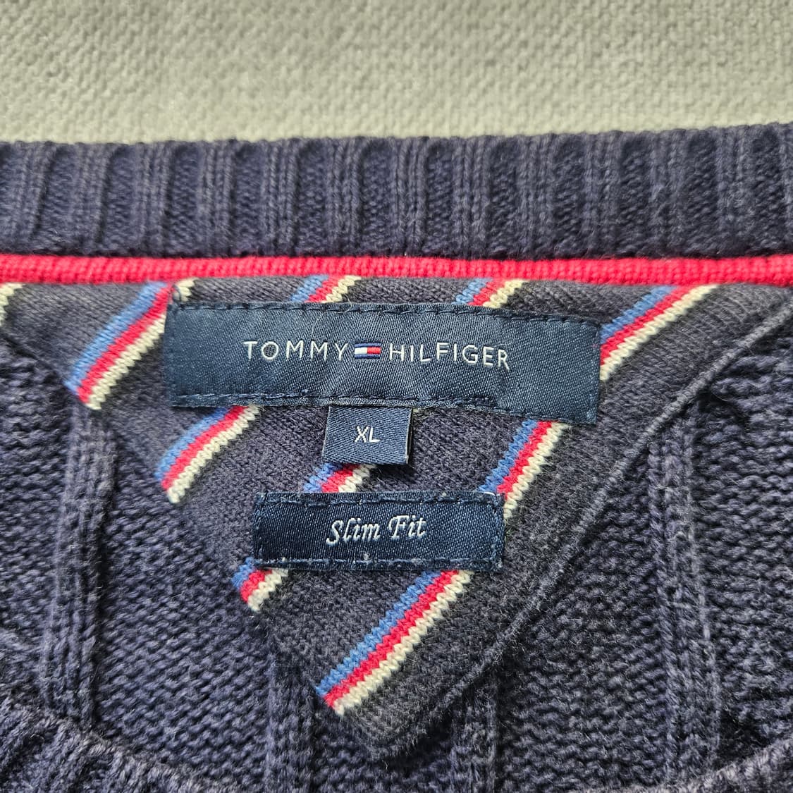 XL 타미힐피거 케이블 크루넥 니트 0327Y 상품이미지3