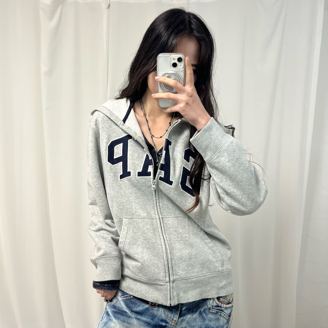 GAP Gray Hoodie Zip-up 상품이미지1