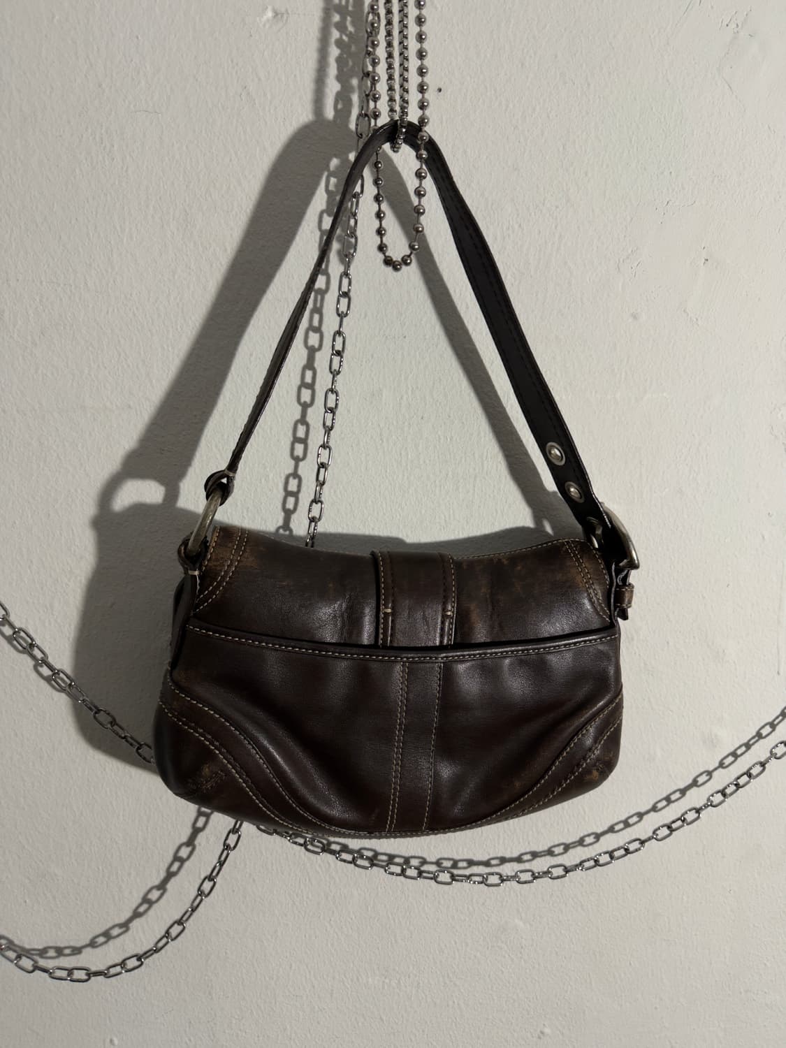 vtg 코치 레더 바게트 숄더백 상품이미지2