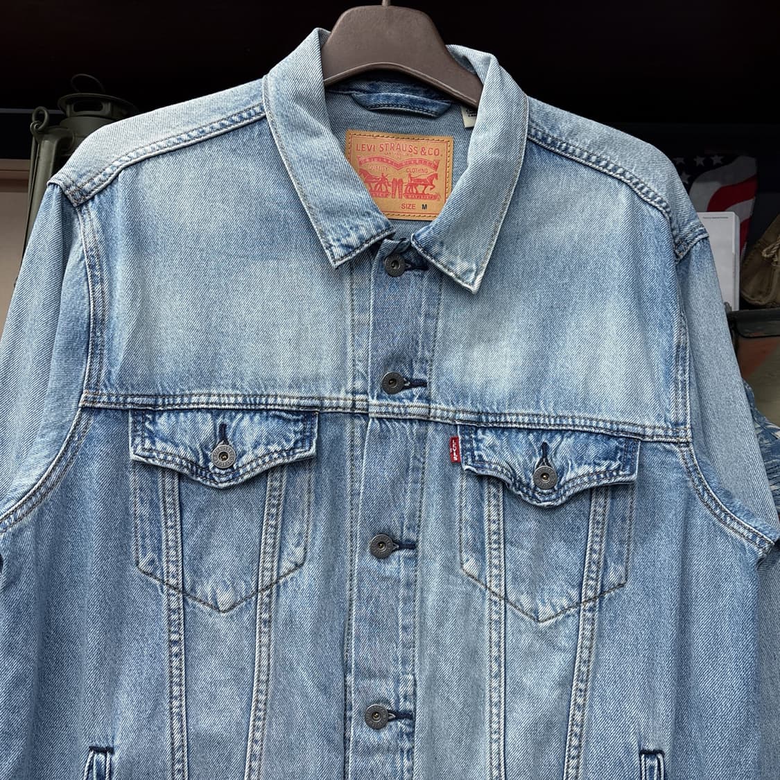 리바이스 빈티지 워싱 타입3 트러커 데님자켓 연청 N916 상품이미지3