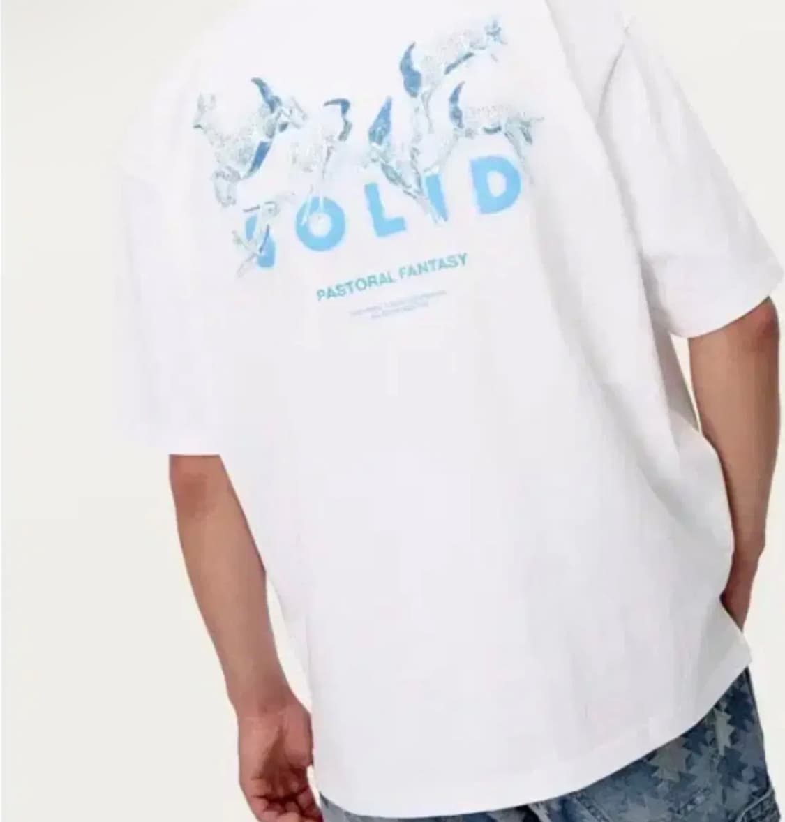 솔리드옴므 25ss 화이트 디어 백로고 반팔 티셔츠 52사이즈 상품이미지5