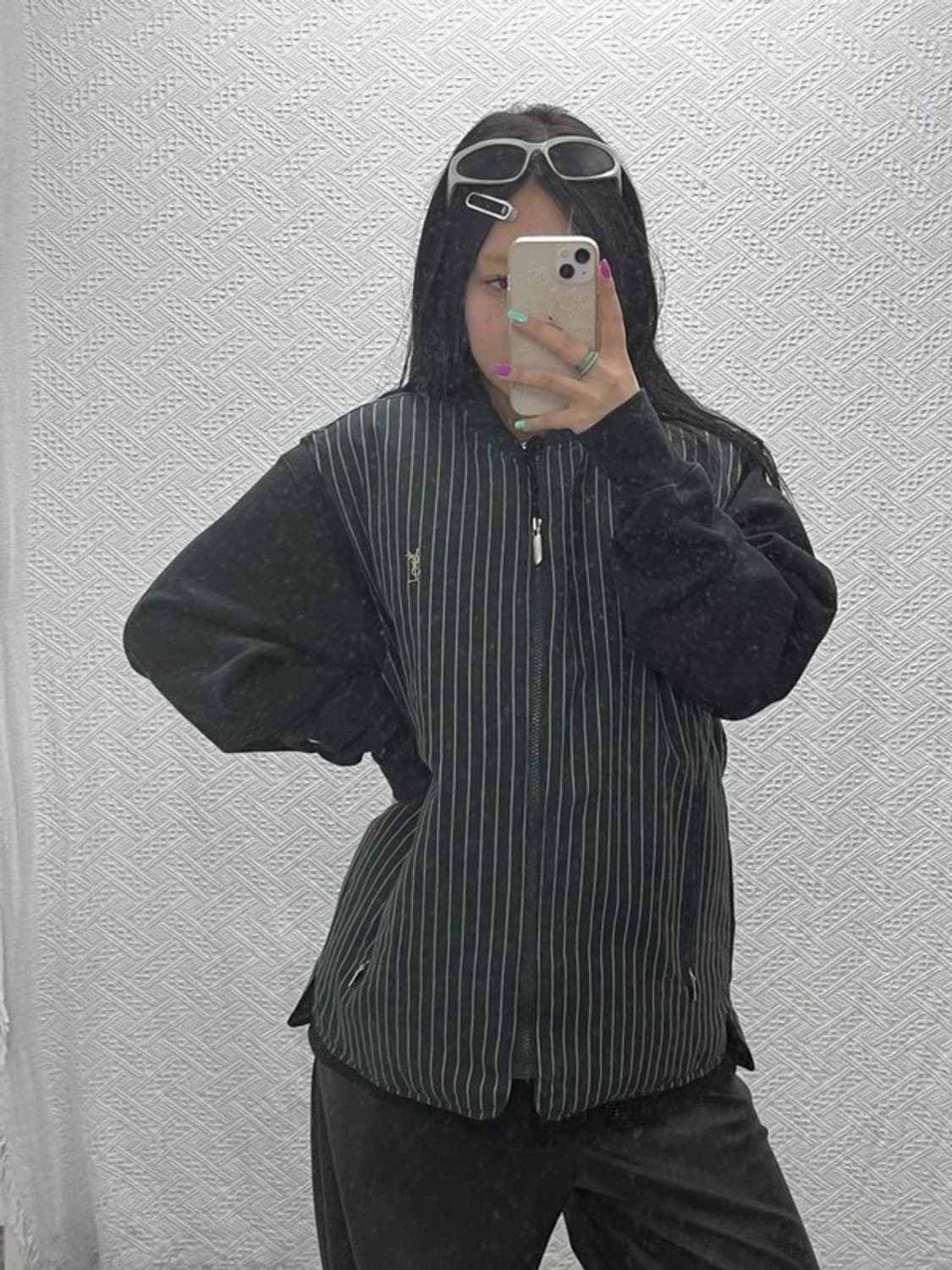 입생로랑 구스다운 리버시블 스트라이프 패딩 조끼 110 C06863 상품이미지1