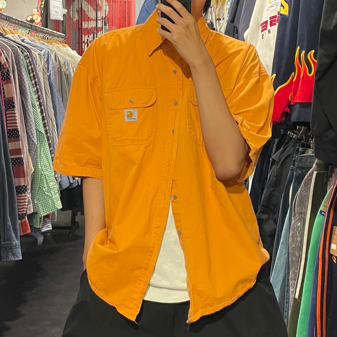 [IM] carhartt 칼하트 라이트 오렌지  반팔셔츠 상품이미지2