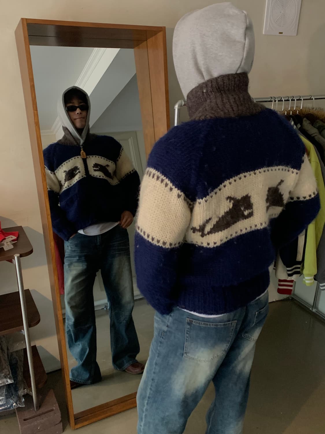 퍼스트다운 니트 코위찬 집업 상품이미지2