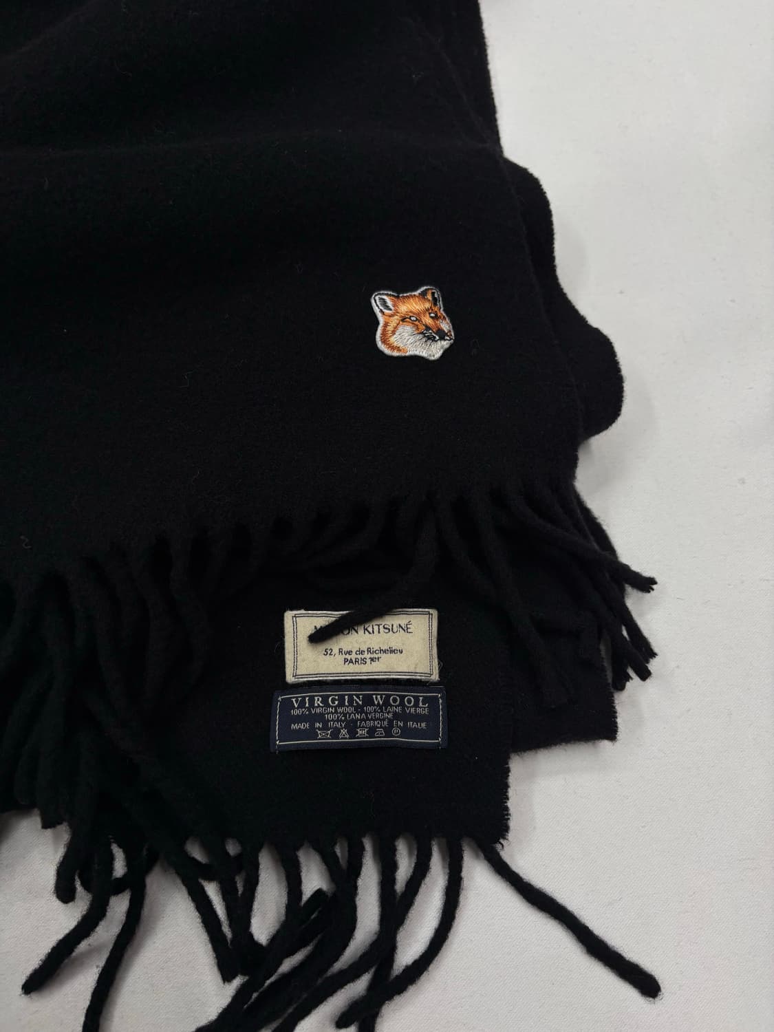 메종키츠네  스몰 폭스 버진 울 머플러 목도리 상품이미지4