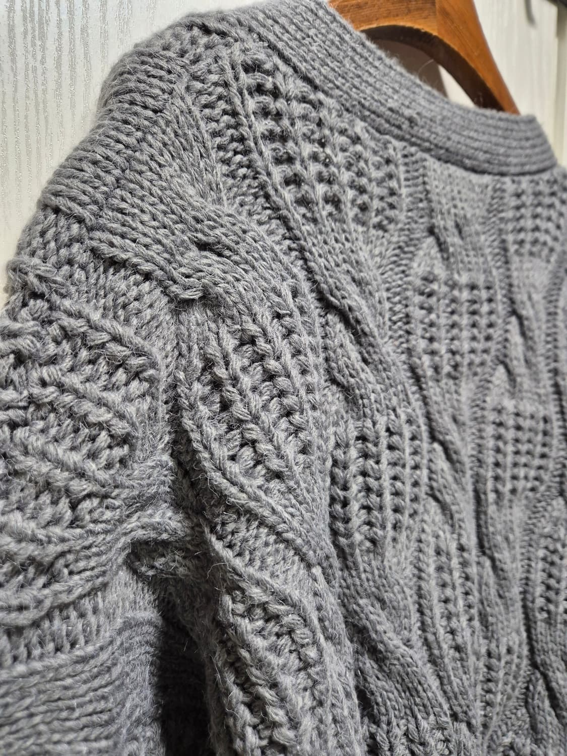 회색 꽈배기 크롭 가디건 상품이미지8