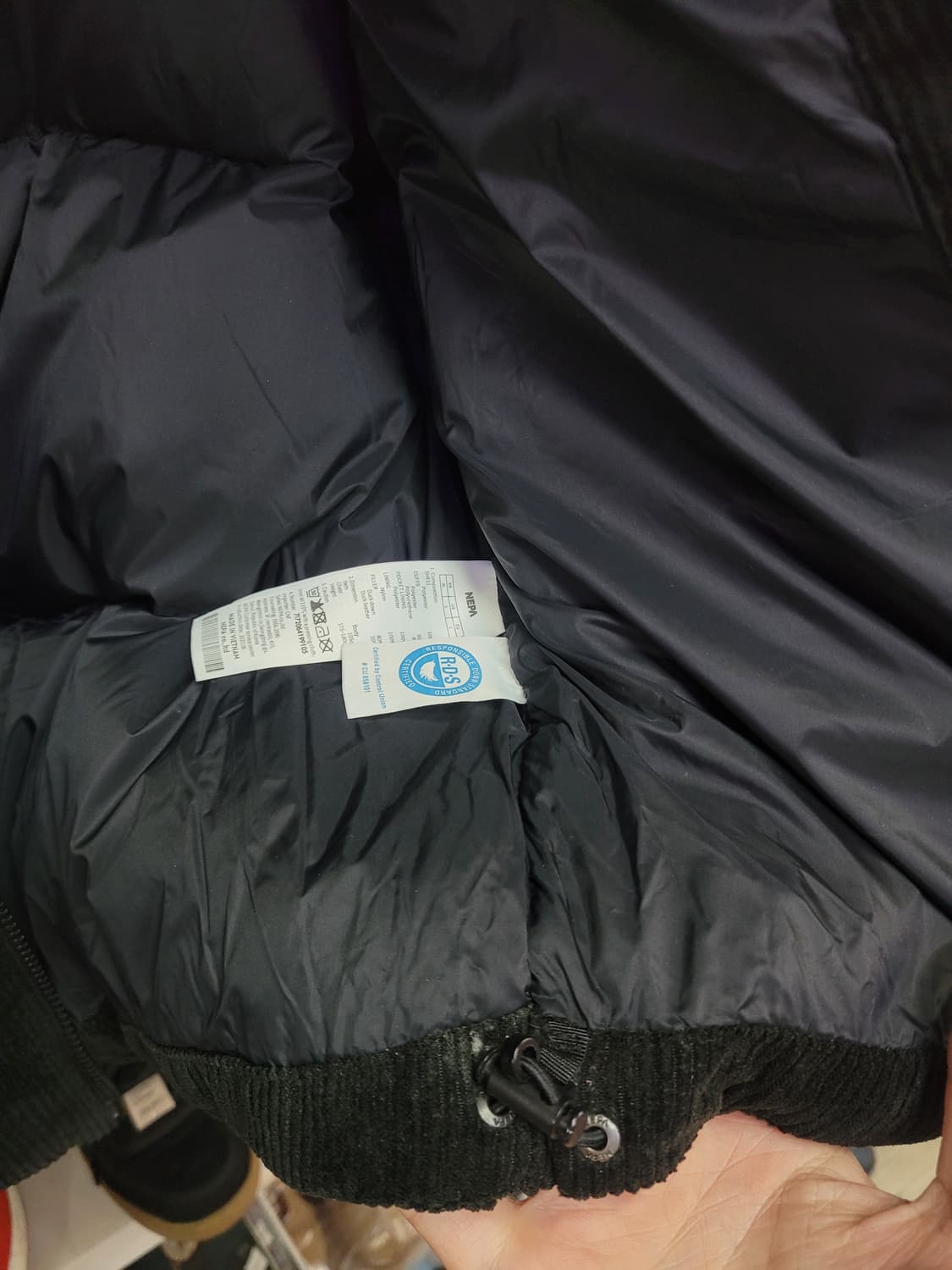 NEPA 네파 코듀로이 블랙 패딩 점퍼 오리털 상품이미지7