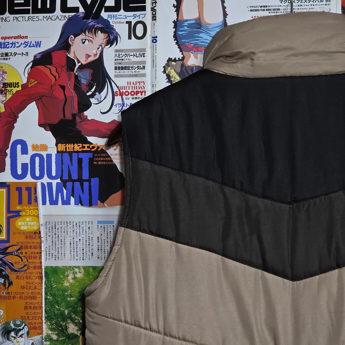 JPN 브라운 배색 패딩 베스트 상품이미지6