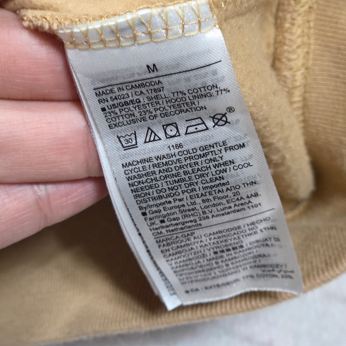 GAP 배색 브라운 후드티 상품이미지8