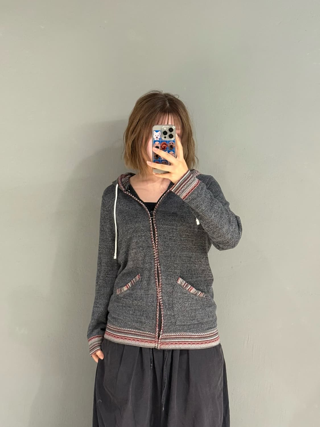 ethnic pattern point hood zip-up 상품이미지1