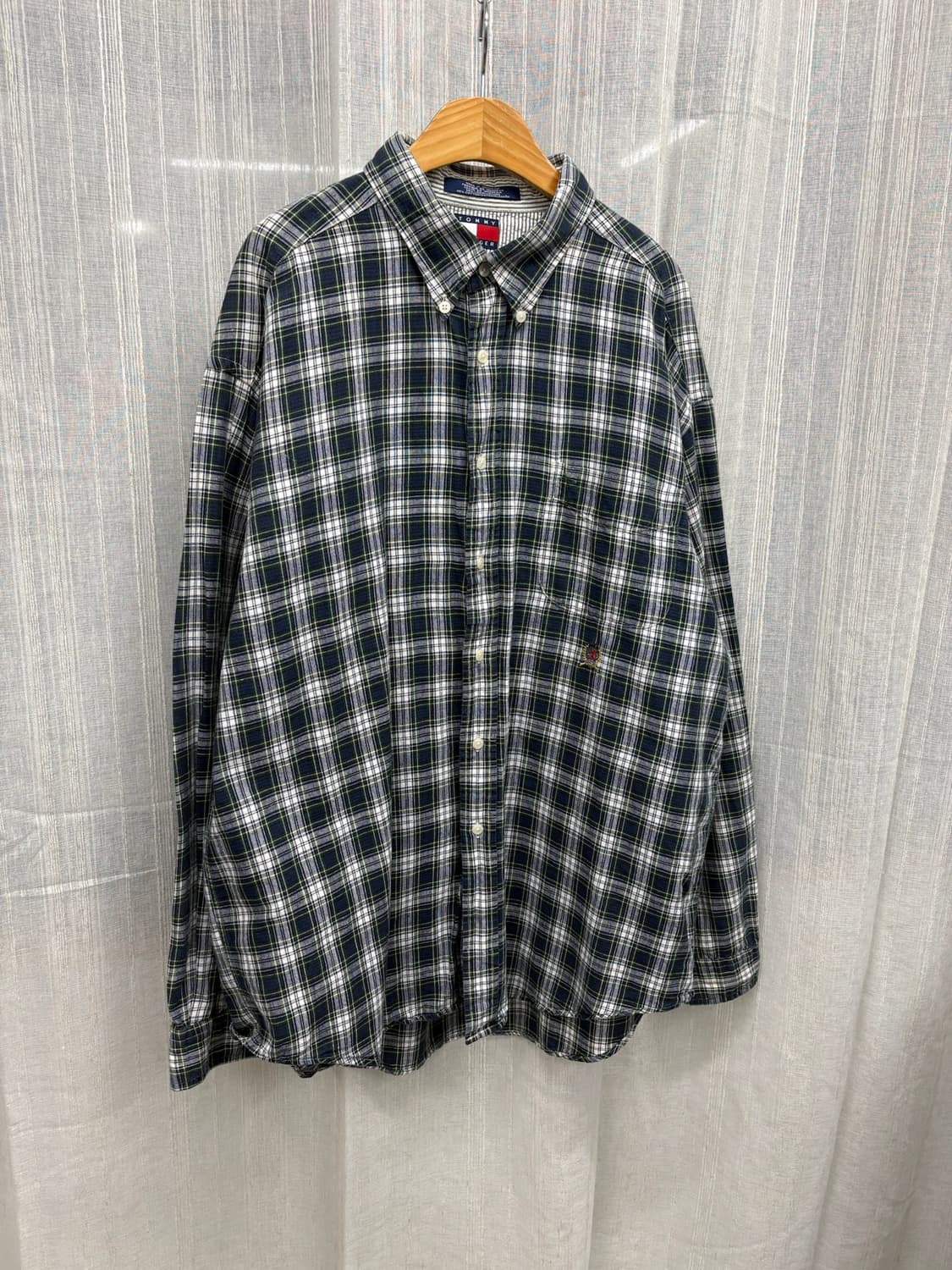 00s 타미힐피거 빈티지 체크 플란넬 셔츠 Size: XL 상품이미지1