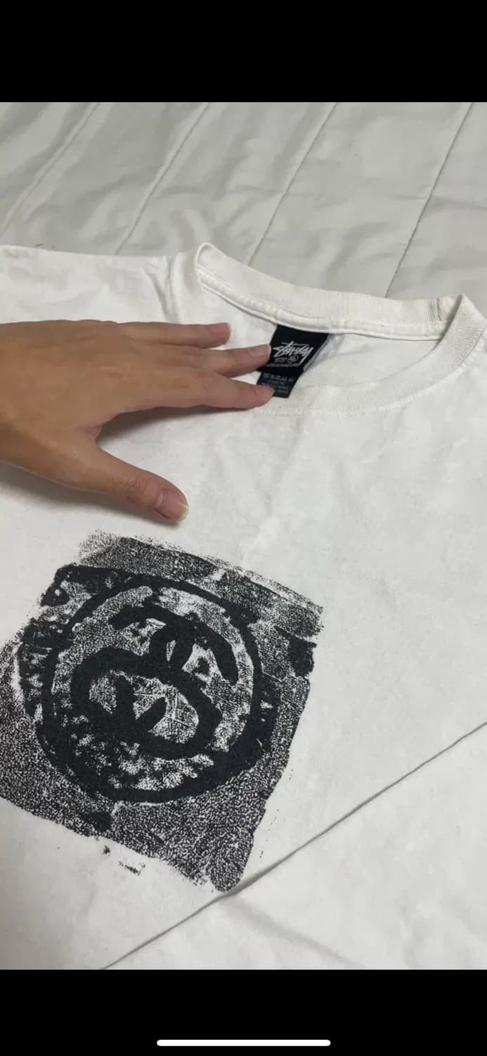 XL 스투시 모노 롱슬리브 티셔츠 화이트 상품이미지4