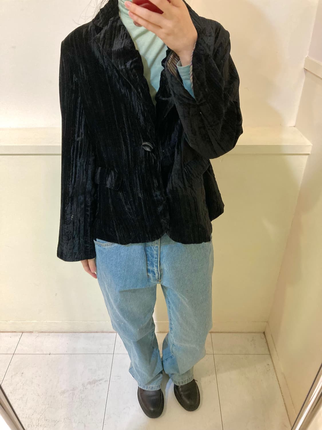 빈티지 일자 연청 데님 팬츠 상품이미지9