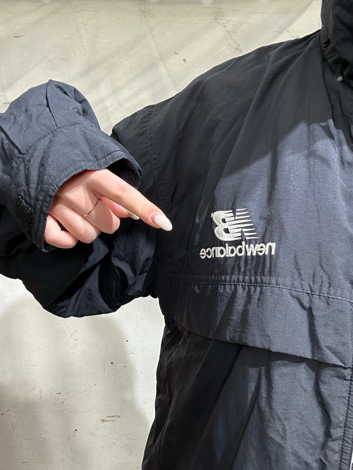 뉴발란스 네이비 내부 기모 퀼팅 바람막이 자켓 M 상품이미지4