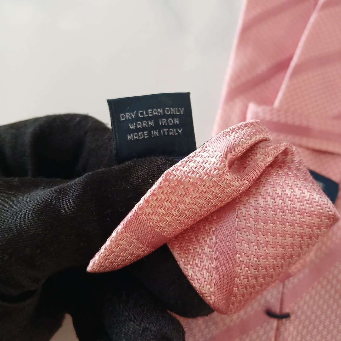 아쿠아스큐텀 실크 핑크 스트라이프 넥타이 8.7cm A+등급 A19007 상품이미지8