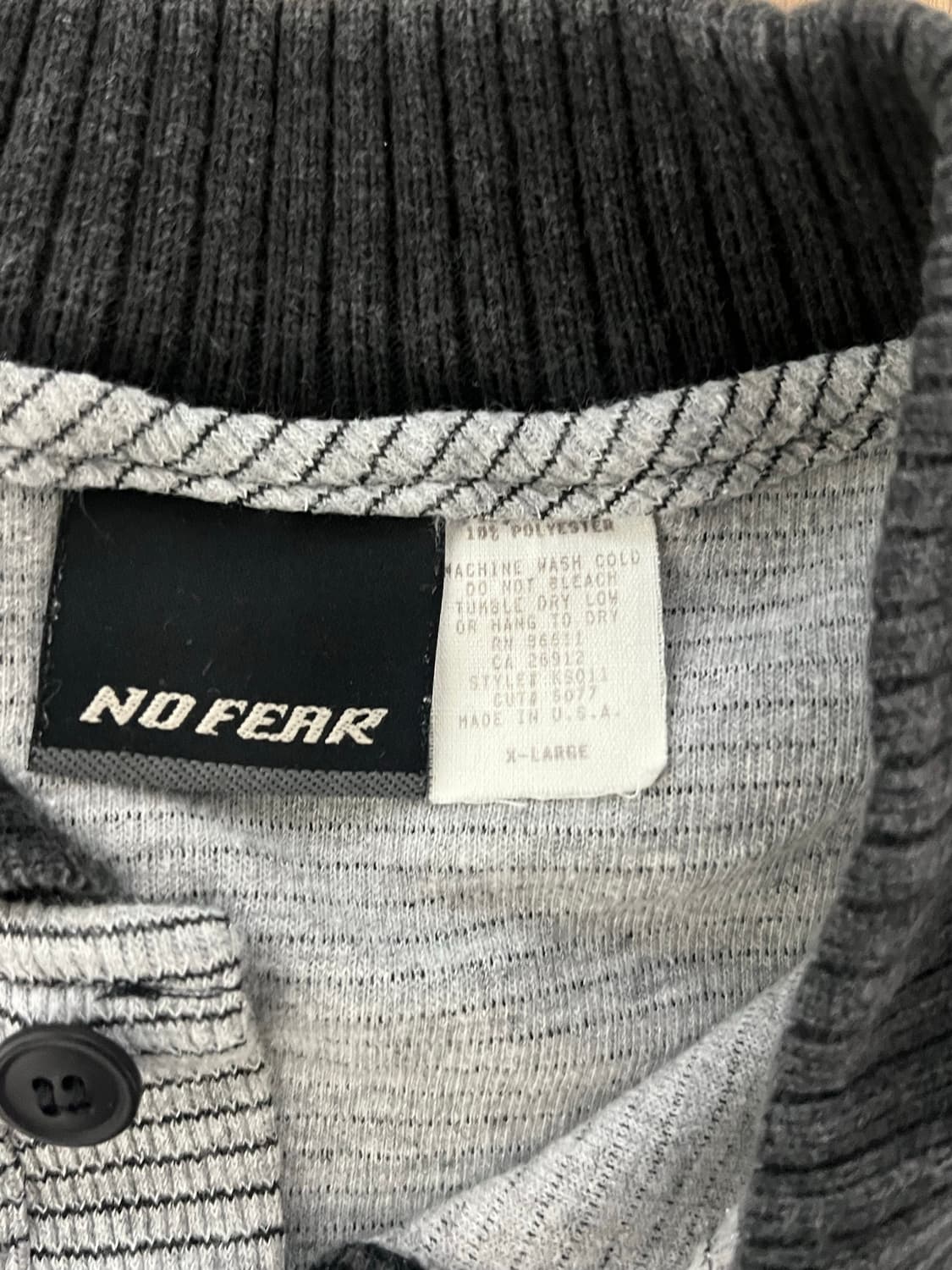 90s no fear 노피어 스트라이프 카라티 made in usa  상품이미지3