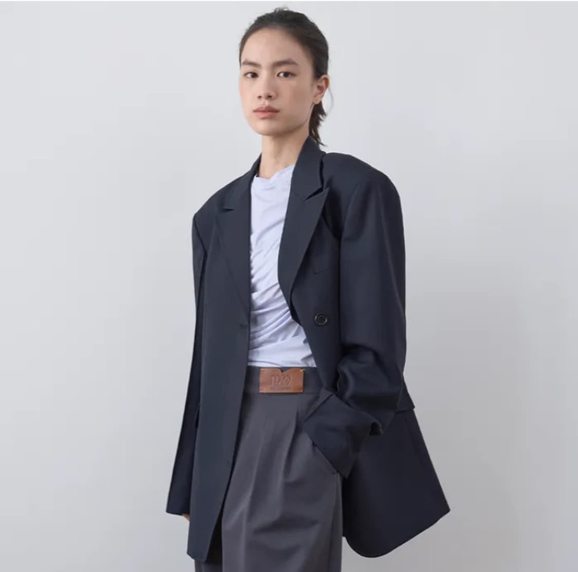(새상품) 마조네 보이프렌드 더블 버튼 자켓 네이비 M 상품이미지2