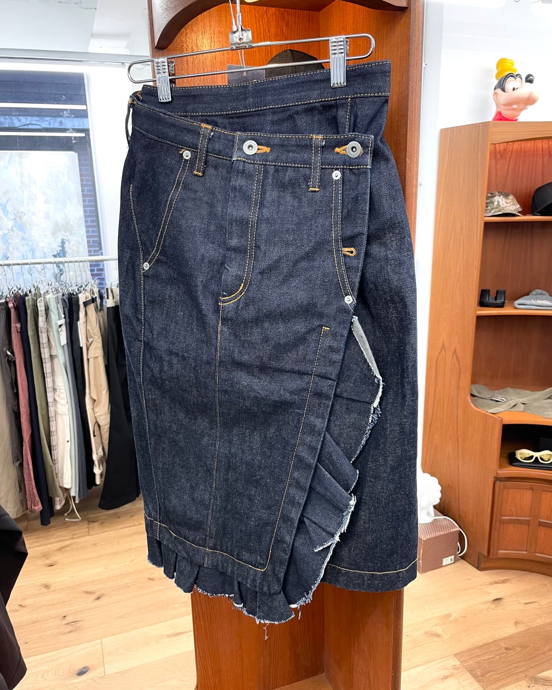 [M] NAIFE 데님 러플 랩 스커트 상품이미지4