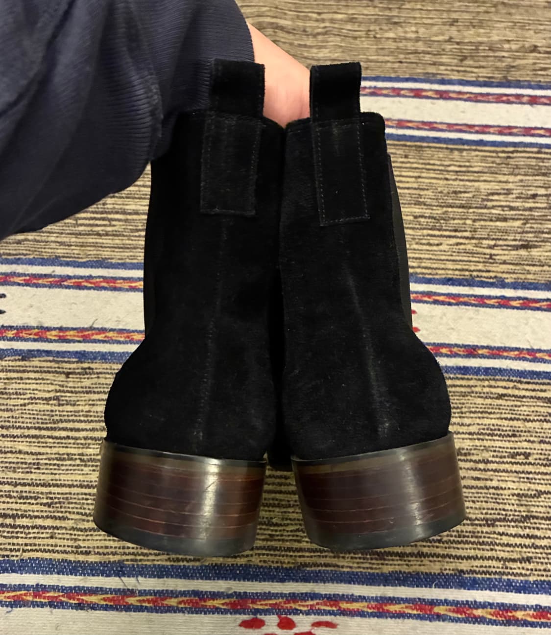 (255~260)피렌체 아뜨리에 소가죽 스웨이드 첼시부츠 블랙 상품이미지6