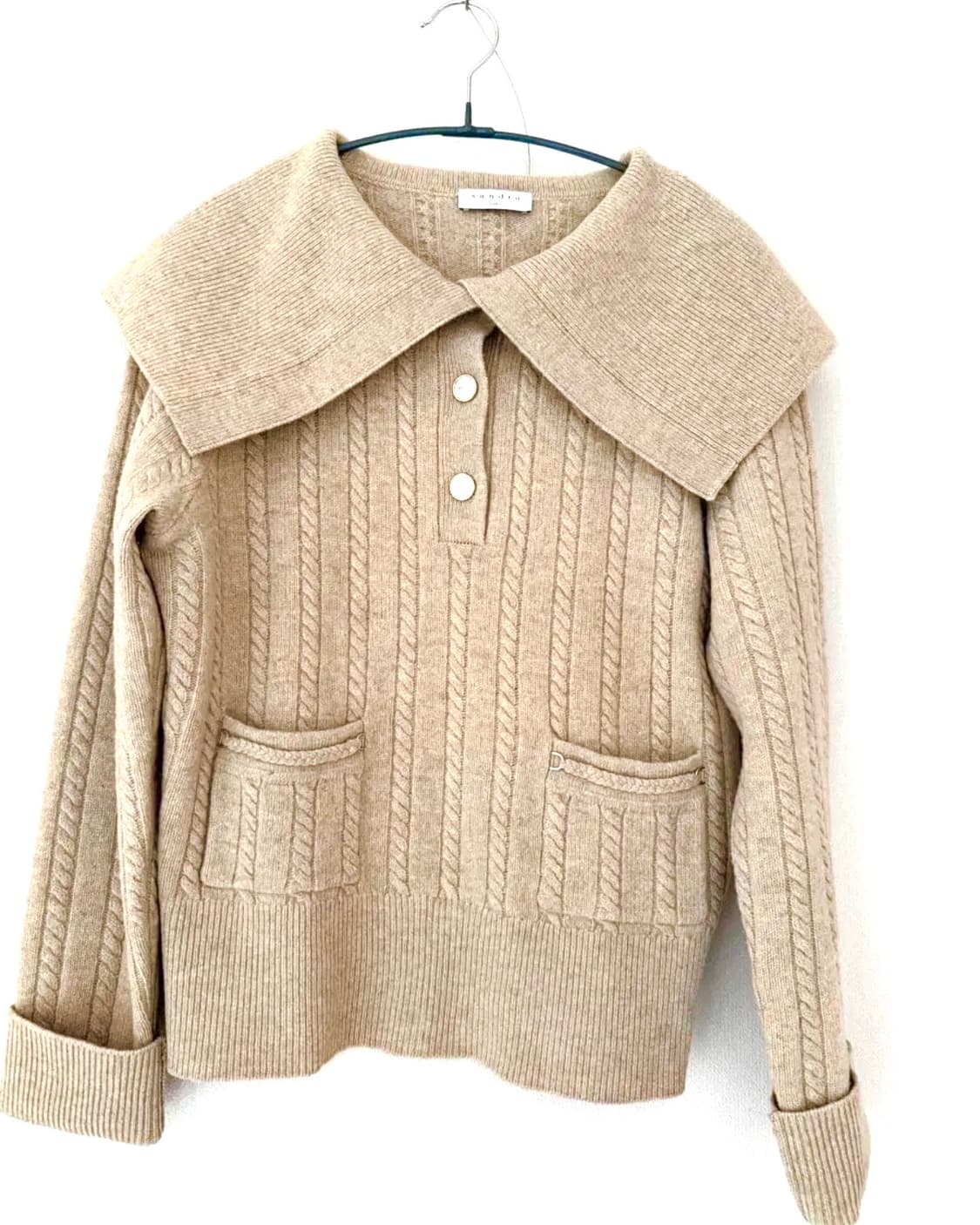 산드로 케이블 니트 카라 스웨터 상품이미지5