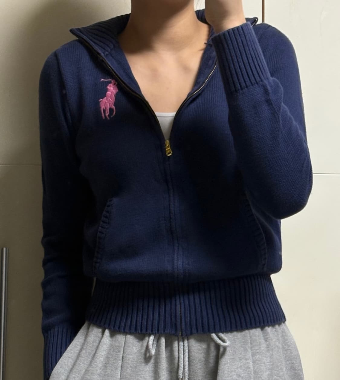 폴로 랄프로렌 빅포니 네이비 니트집업 상품이미지1