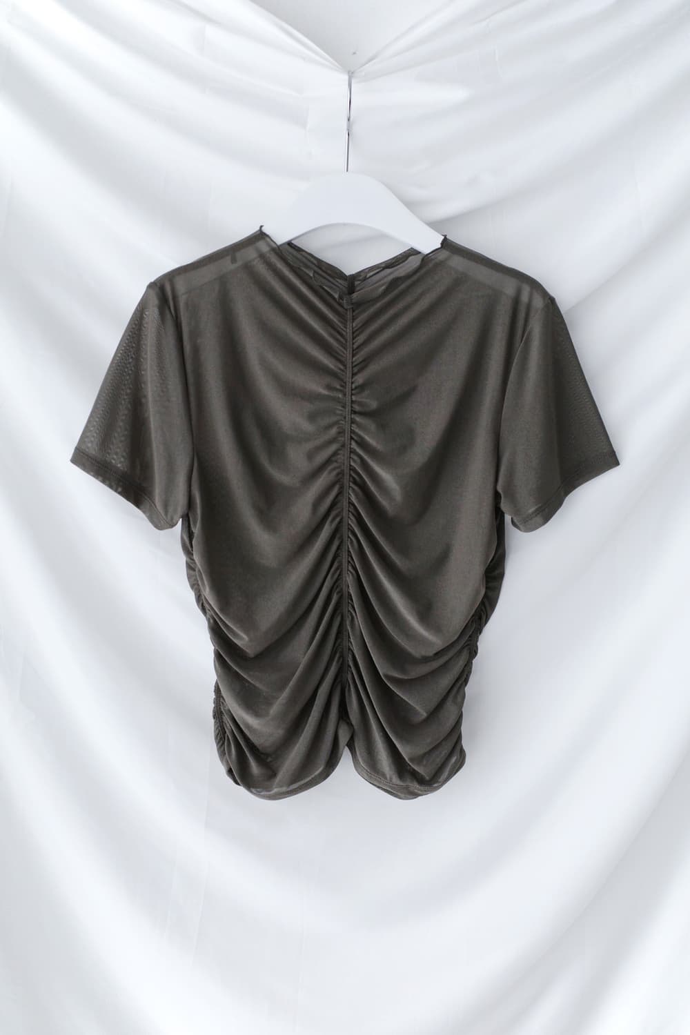 shirring see-through half T  상품이미지5