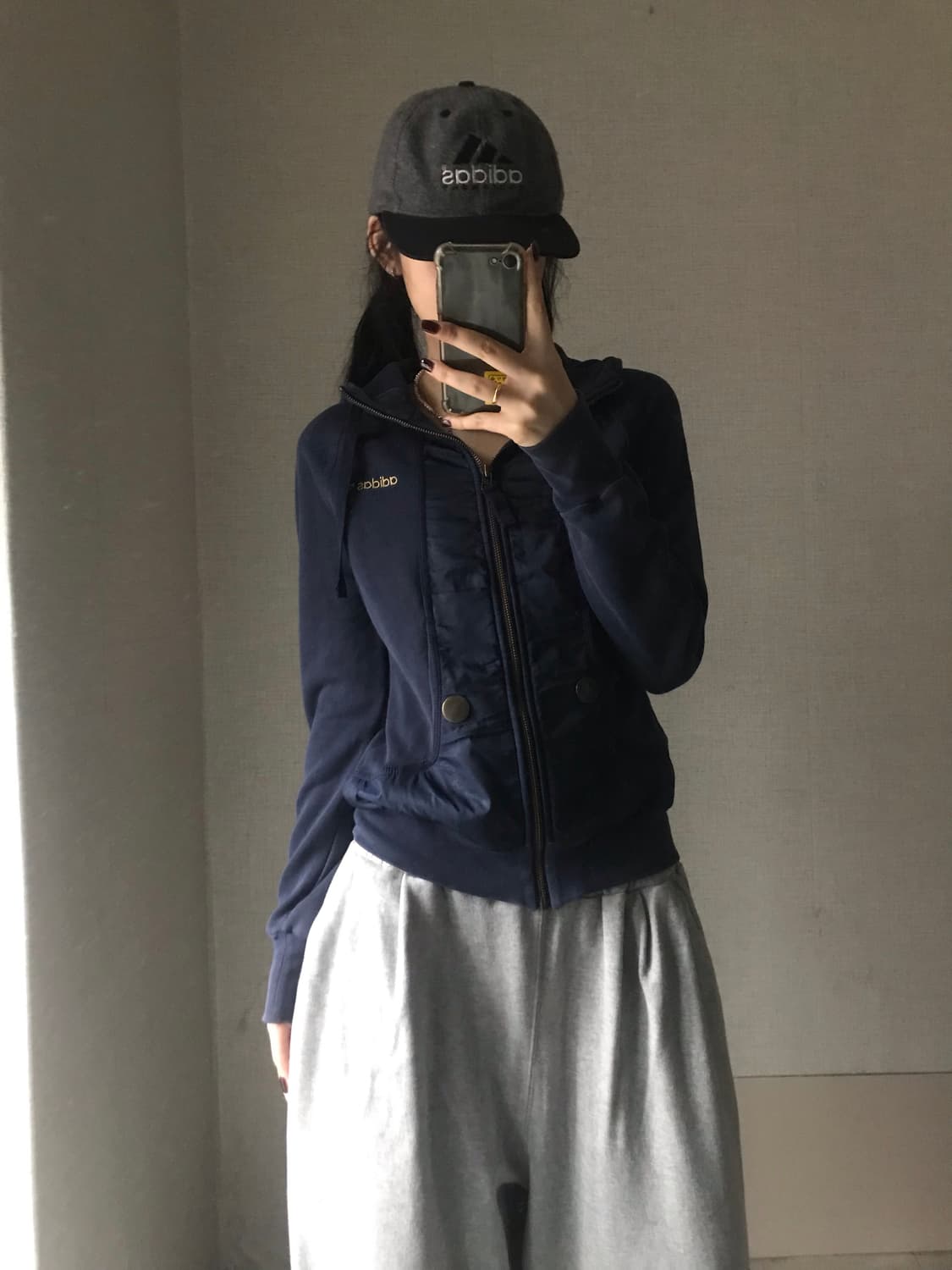 아디다스 네이비 슬림핏 후드집업 상품이미지2