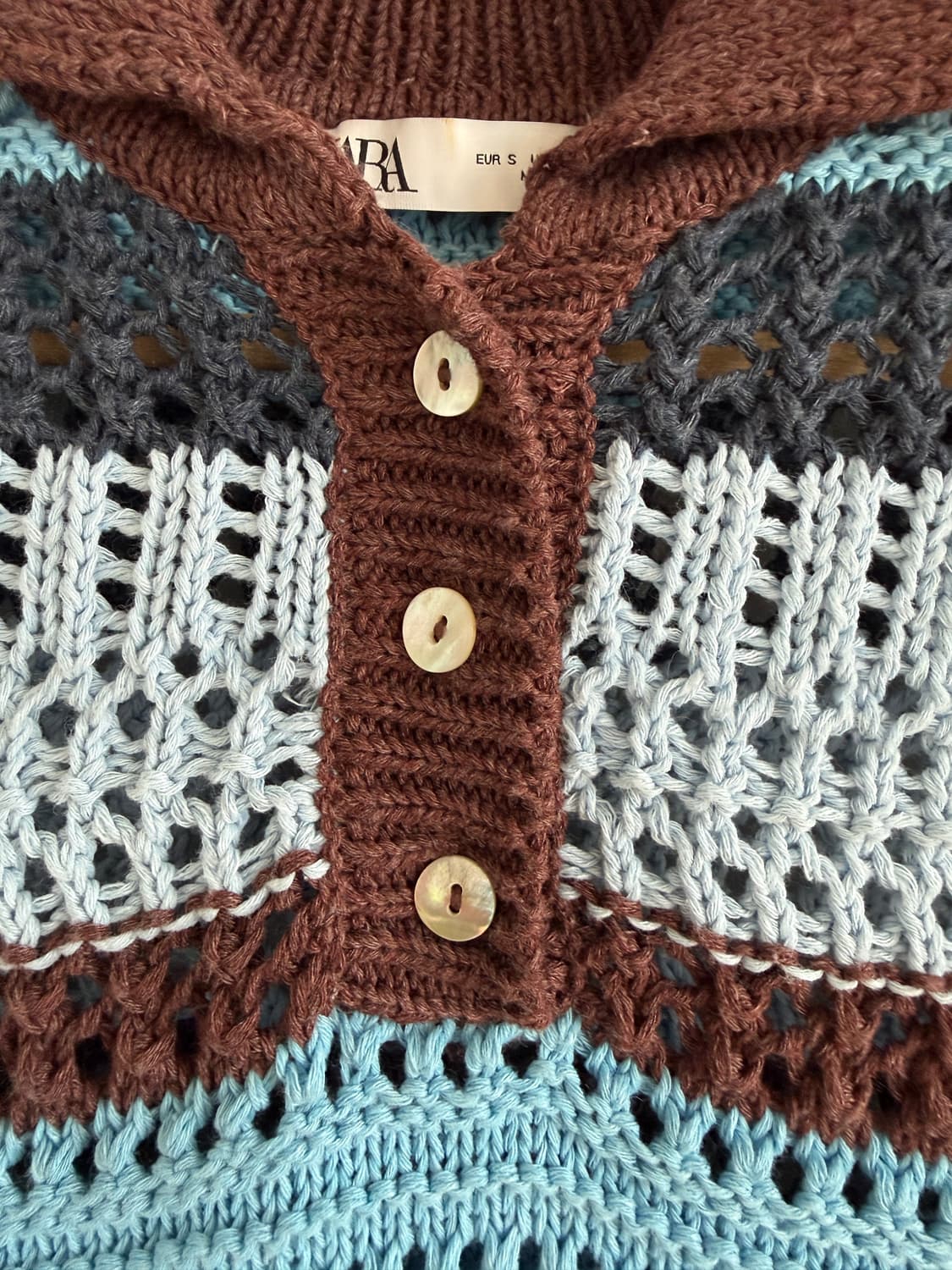 자라(ZARA) 카라 니트탑(자개단추) 상품이미지4