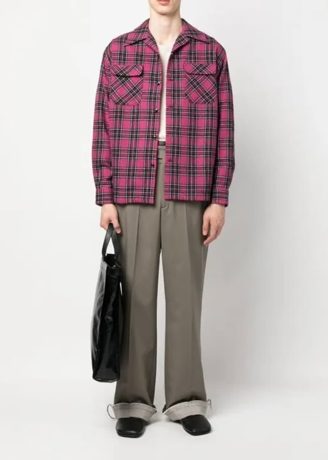 [4] 캐피탈 Kapital 울 체크보드 셔츠 핑크 상품이미지4