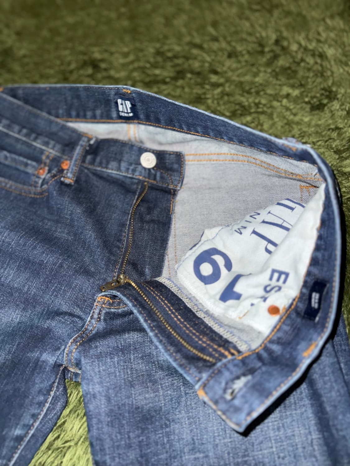 [29X30] GAP 갭 데이퍼드 빈티지 워싱 데님 팬츠 미드 인디고 상품이미지3