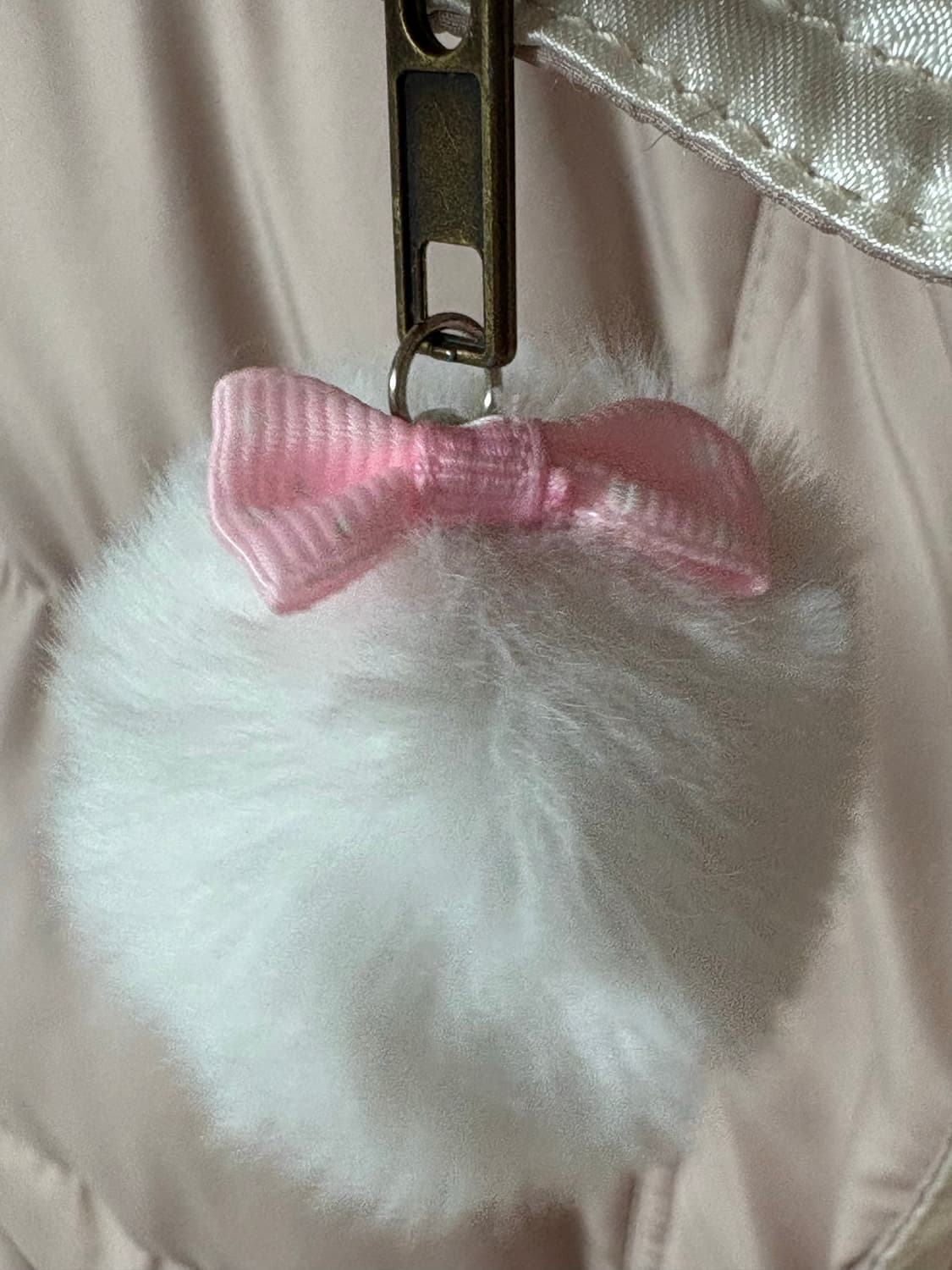 빈티지 핑크 리본 패딩 상품이미지3