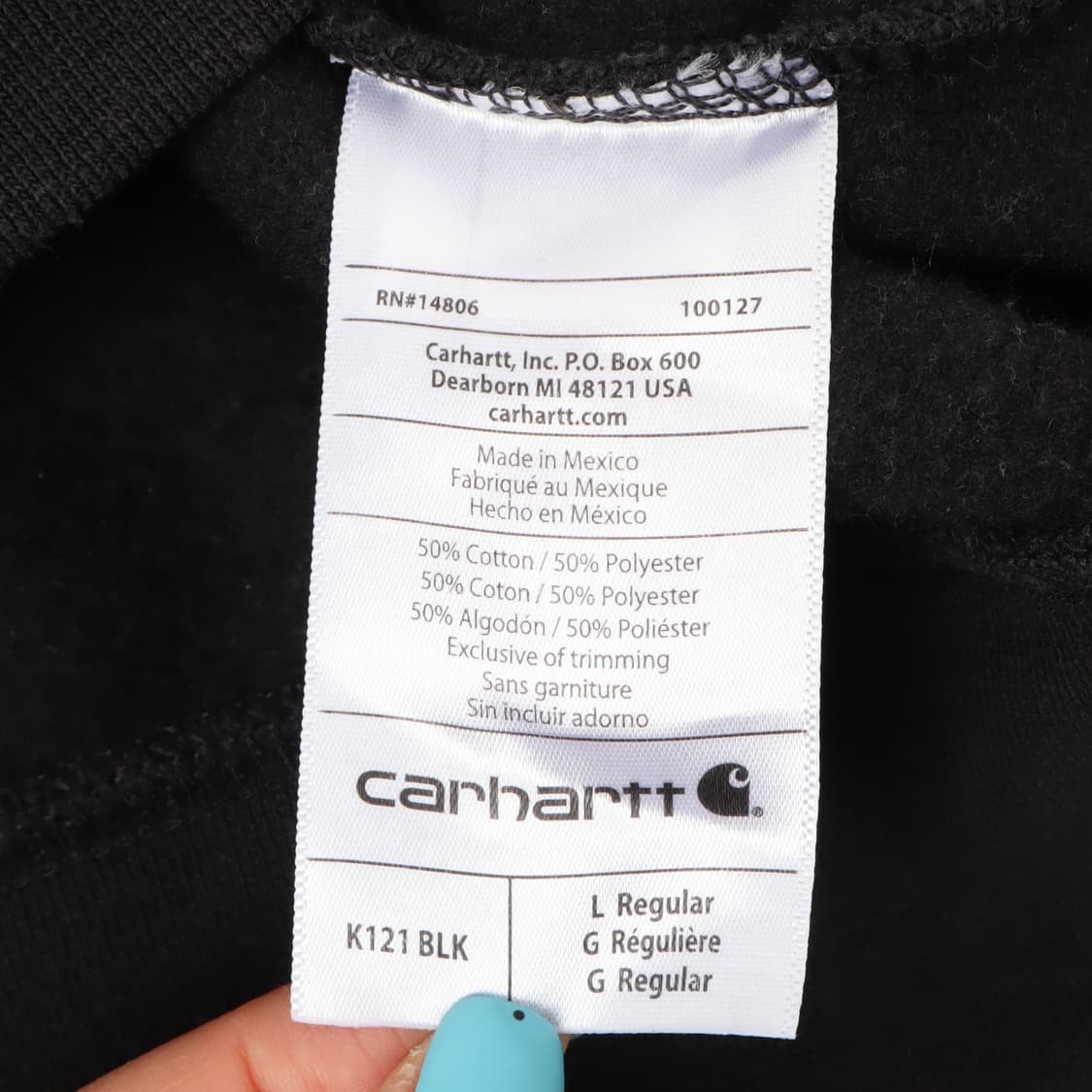 칼하트 블랙 오리지널핏 후드티 상품이미지8