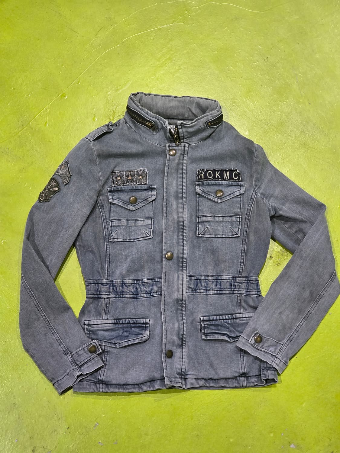 Young Storm 핀터깔y2k 스톰 쓰리스타 견장 데님자켓 상품이미지1