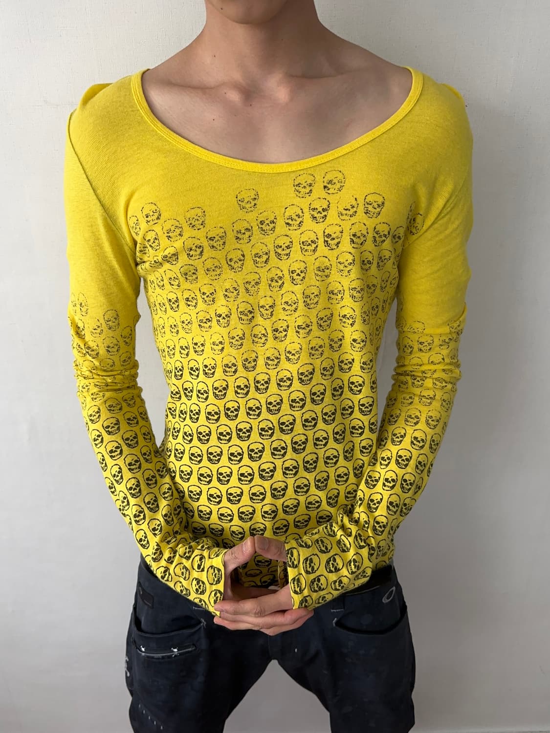 Swanky 스컬 그라데이션 롱 슬리브 상품이미지1