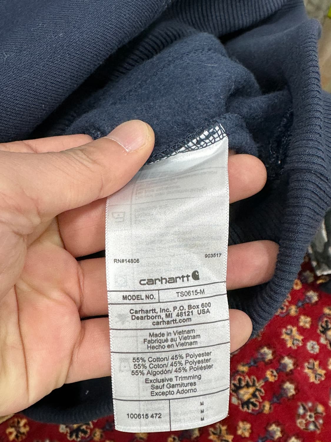 칼하트 레인 디펜더 루즈 핏 써멀 후드 네이비 M 상품이미지6