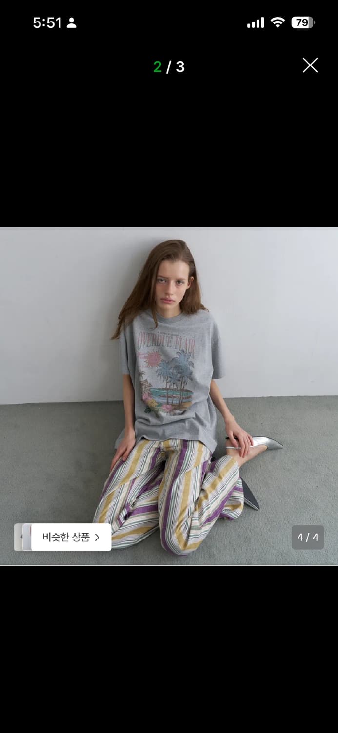 오버듀플레어 VINTAGE SUMMER T-SHIRT_MELANGE GR 상품이미지2
