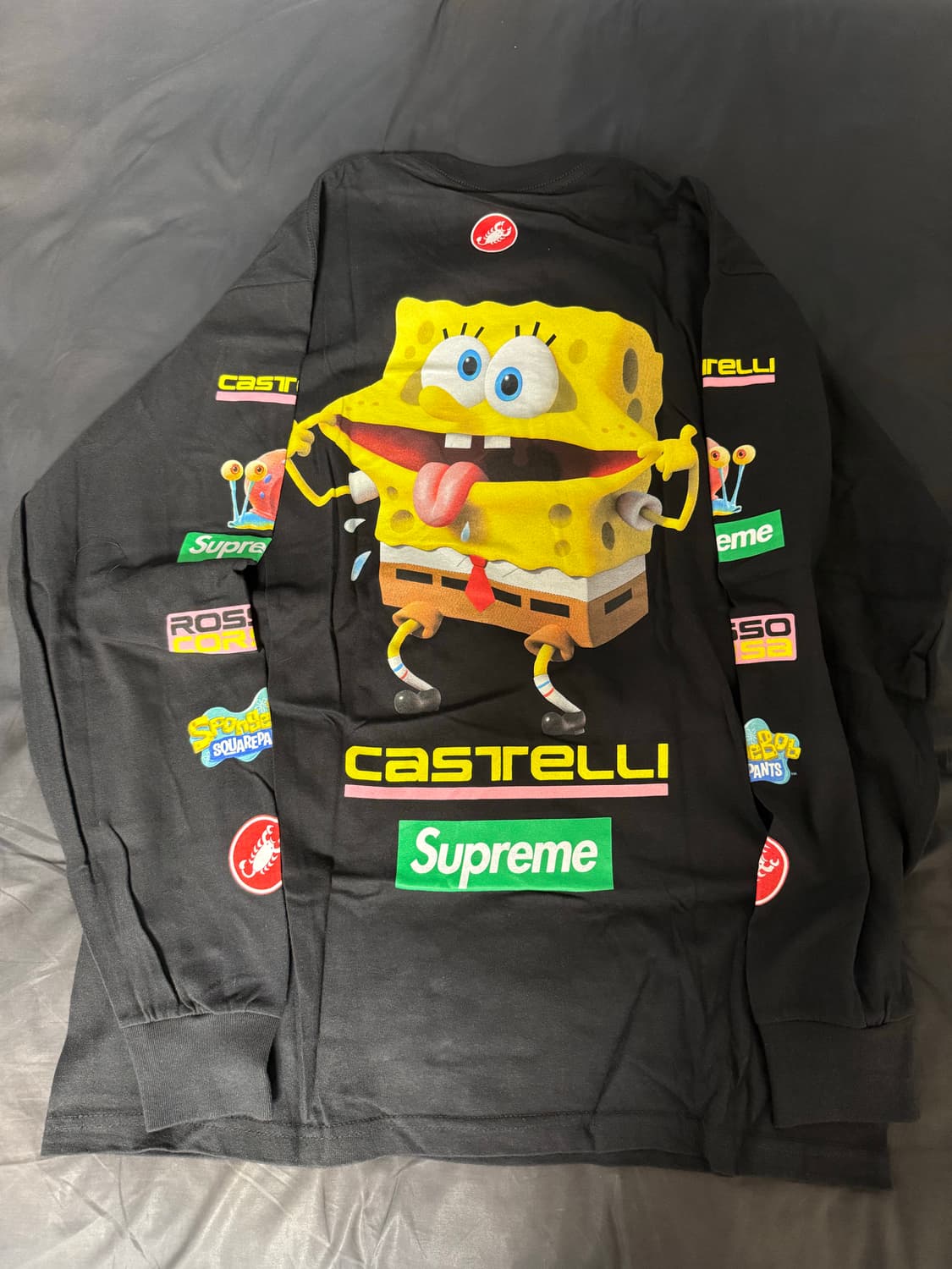[M]슈프림 x 스폰지밥 카스텔리 레이싱 롱슬리브 티셔츠 블랙 상품이미지3