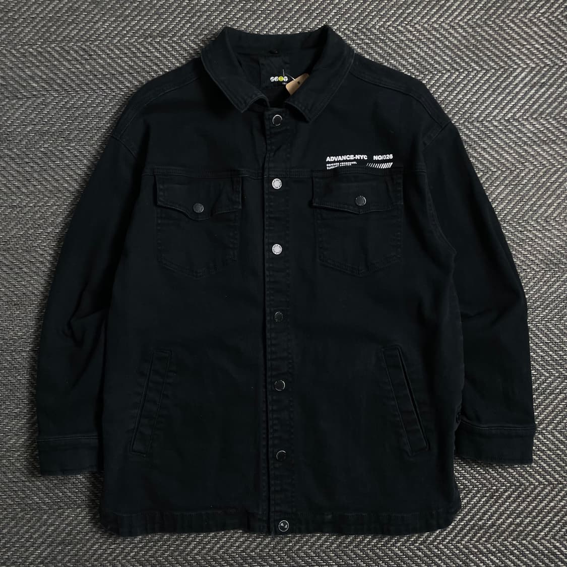 빈티지 빅로고 박시핏 워크 데님 자켓 블랙o 5055 상품이미지3